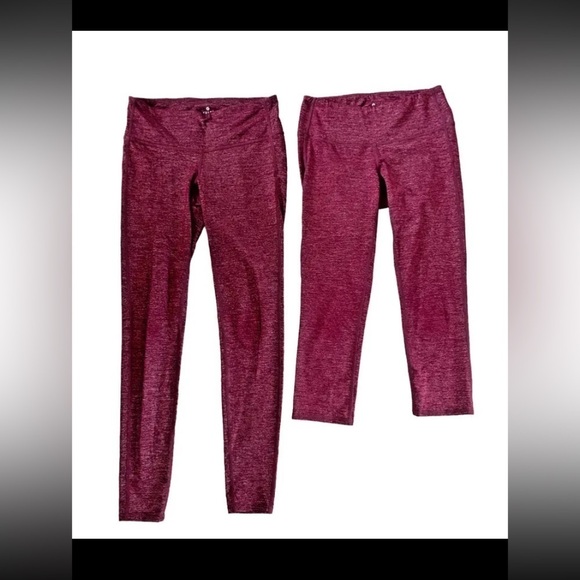 Lot of 2 Womens Athleta Size XS Leggings Red Crop Long Workout Gym EUC - Picture 1 of 5
